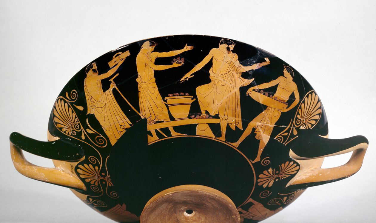 Copa de figuras rojas atenienses de Greek