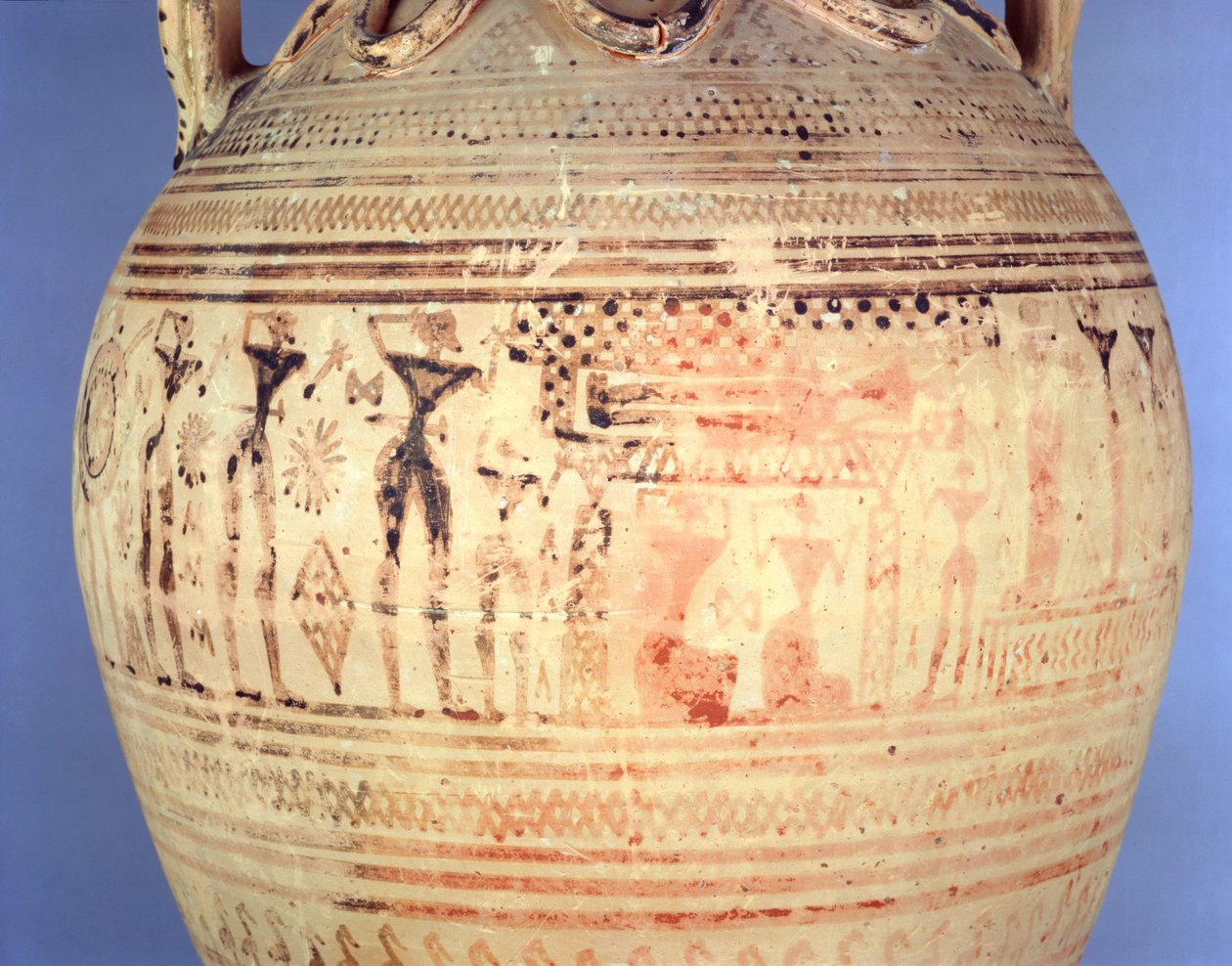 Ánfora geométrica tardía del Ático IIb, detalle, c.720-700 a.C. de Greek