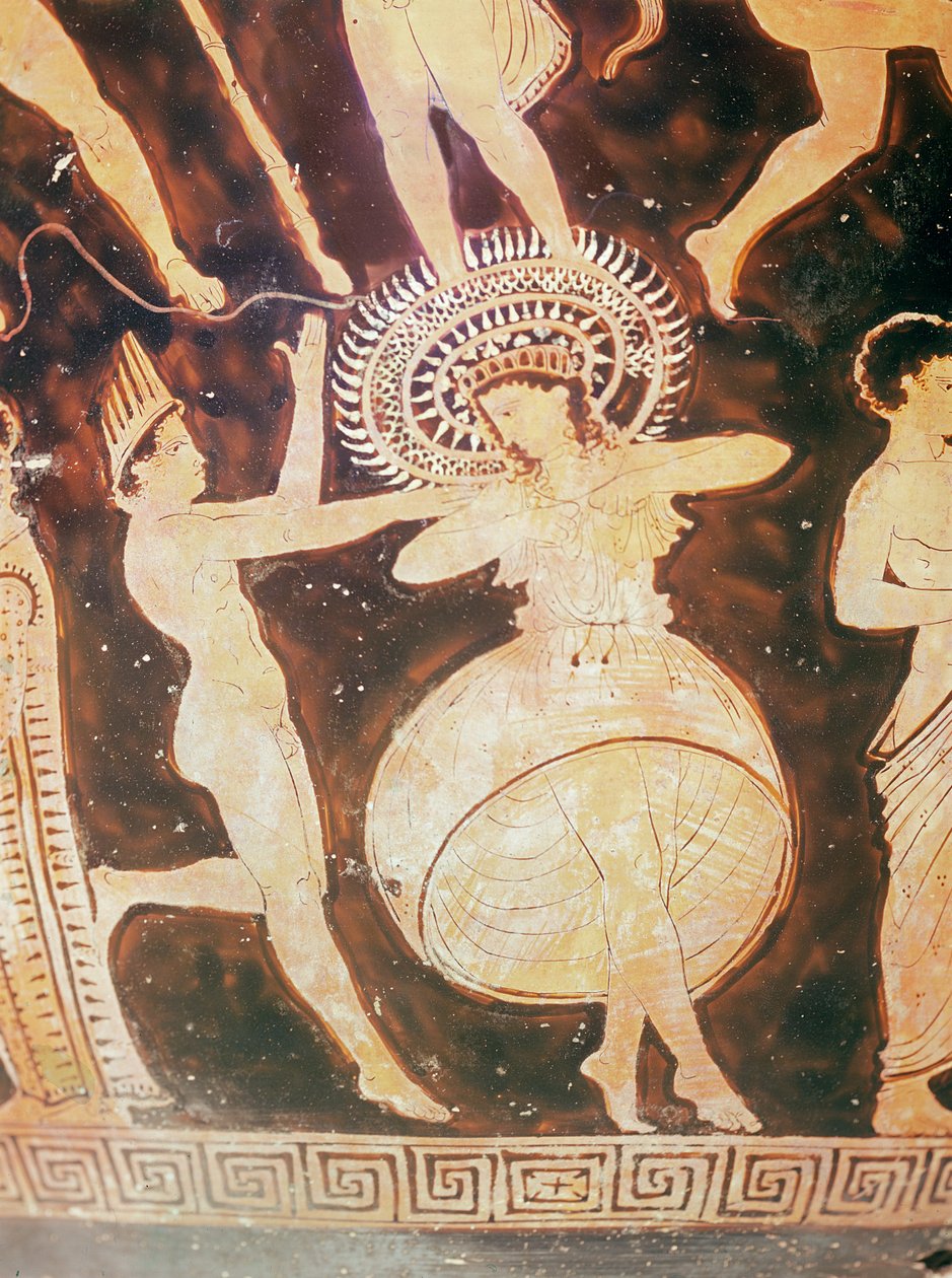 Bailarines durante el Karneia, detalle de Greek