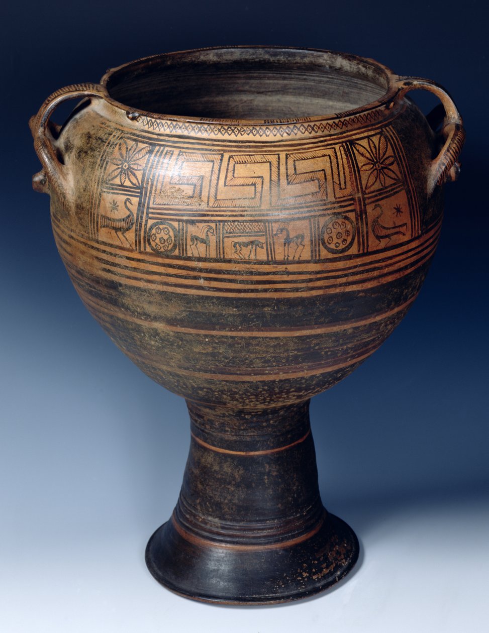 Lebes decorado con un patrón geométrico, de Milos, c.720 a.C. de Greek