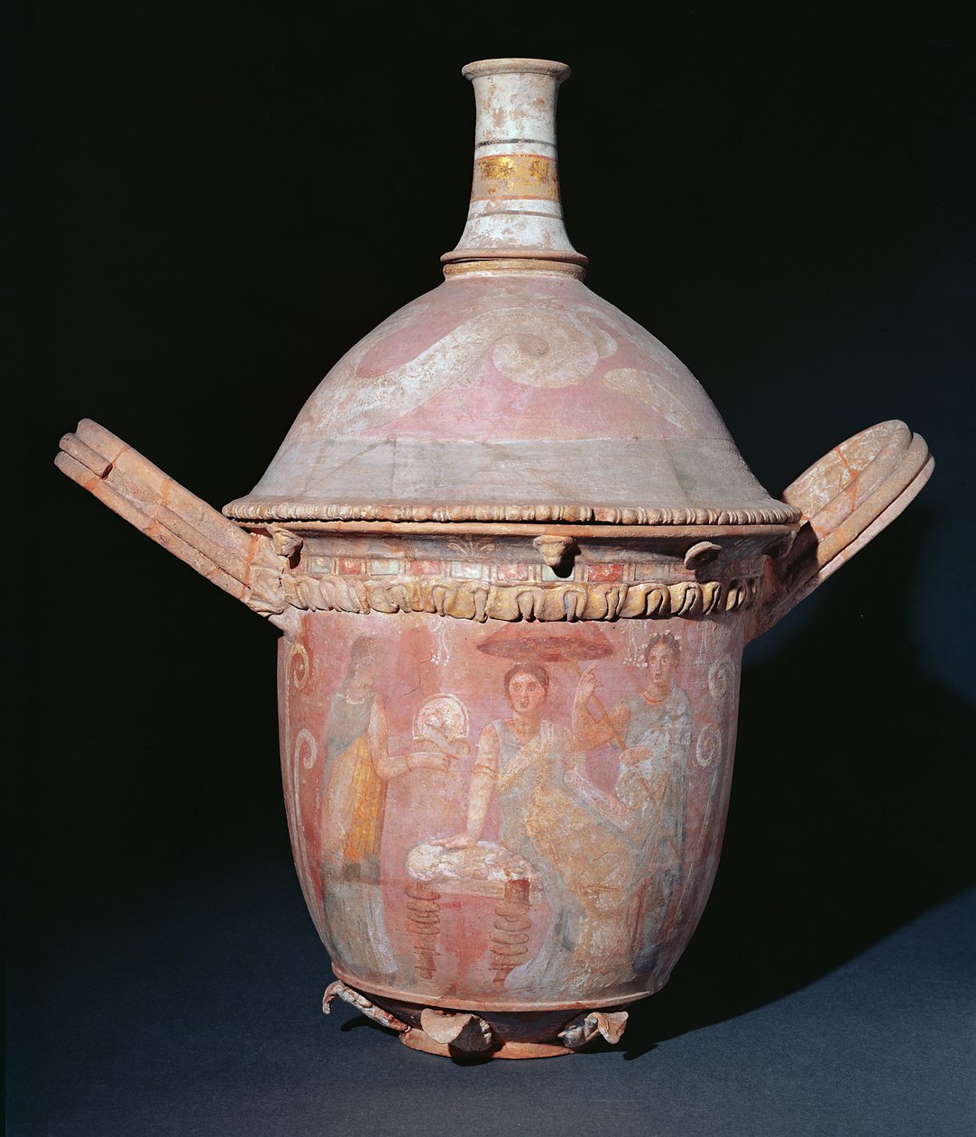 Olla con una escena de mujeres bañándose (terracota pintada) de Greek
