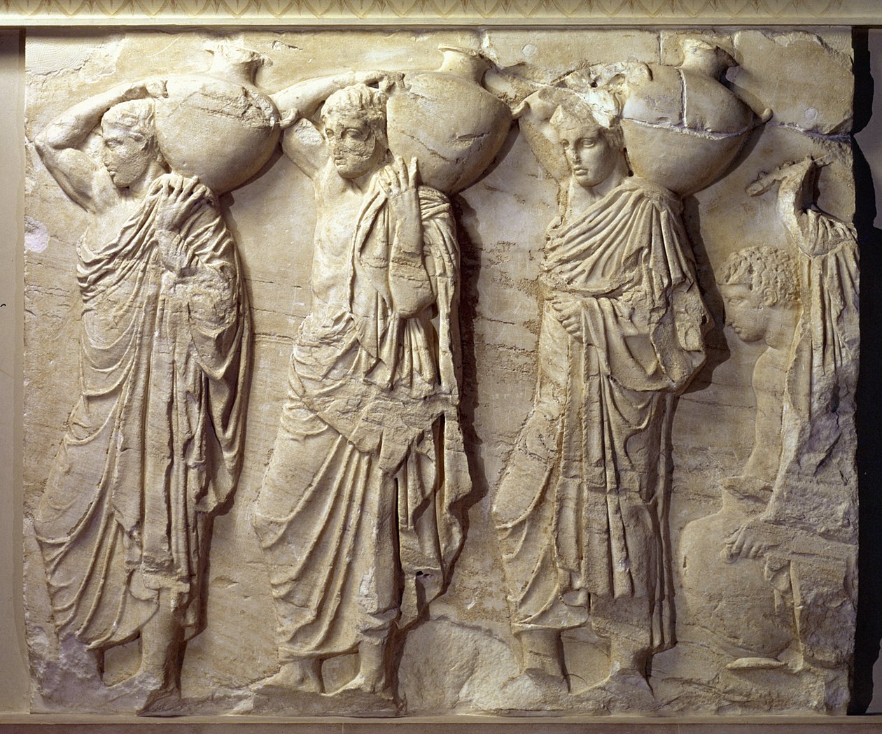 Relieve que representa portadores de hydria del friso norte del Partenón, c.447-432 a.C. de Greek