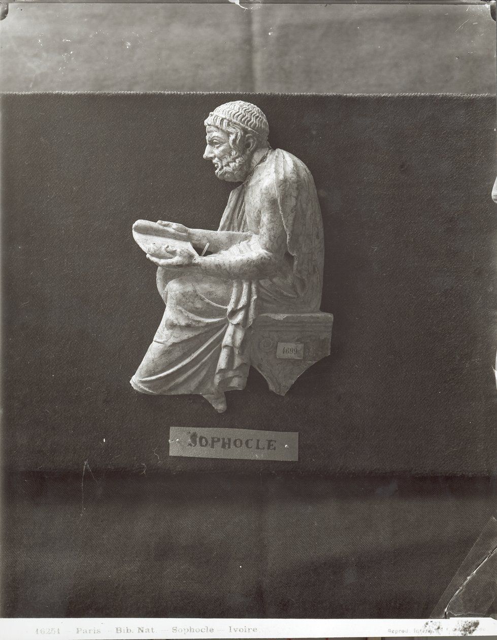 Sófocles (495-406 a.C.) poeta leyendo (mármol) de Greek