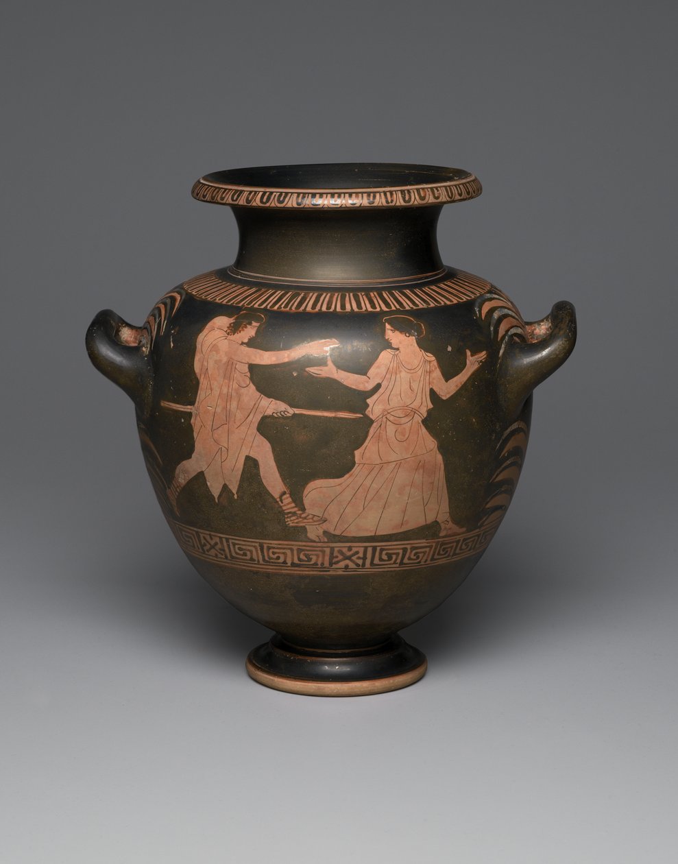 Estamno de figuras rojas ático, 440-430 a.C. de Greek