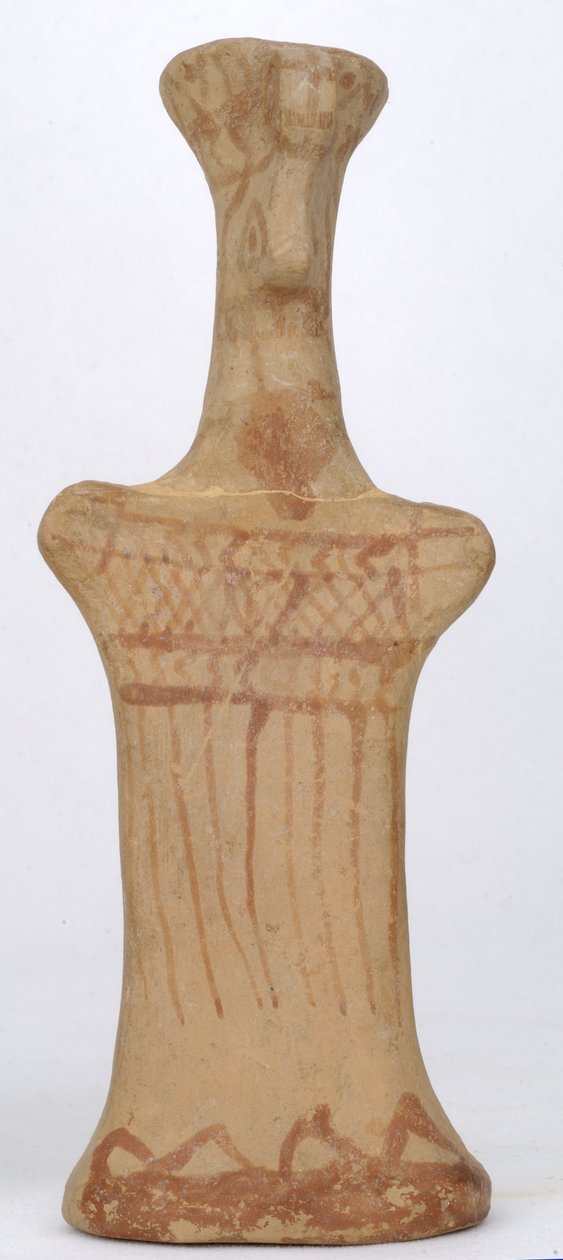 Figurilla de una mujer de pie, taller Beocio, Período Arcaico de Greek
