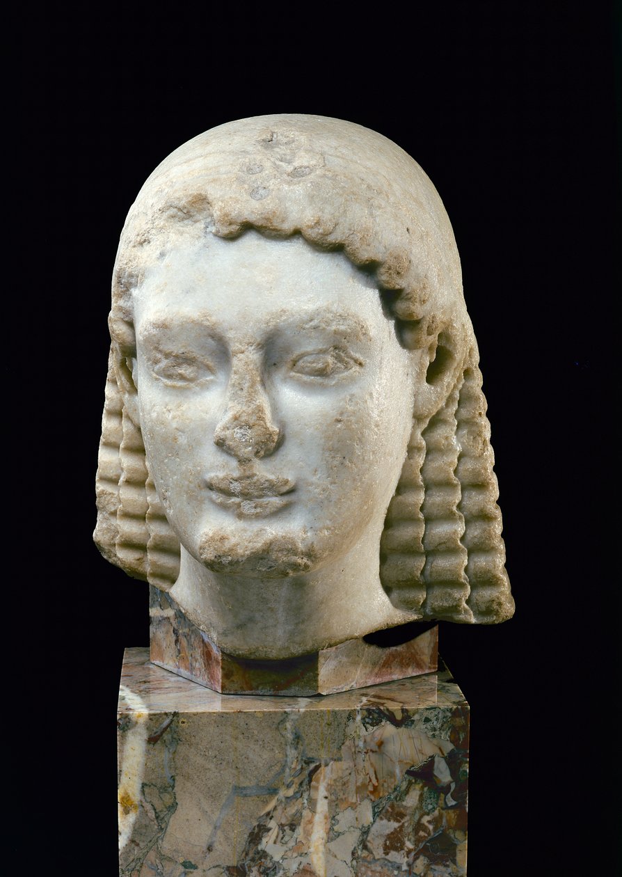 Cabeza de un Kouros, de Atenas, c.510 a.C. de Greek
