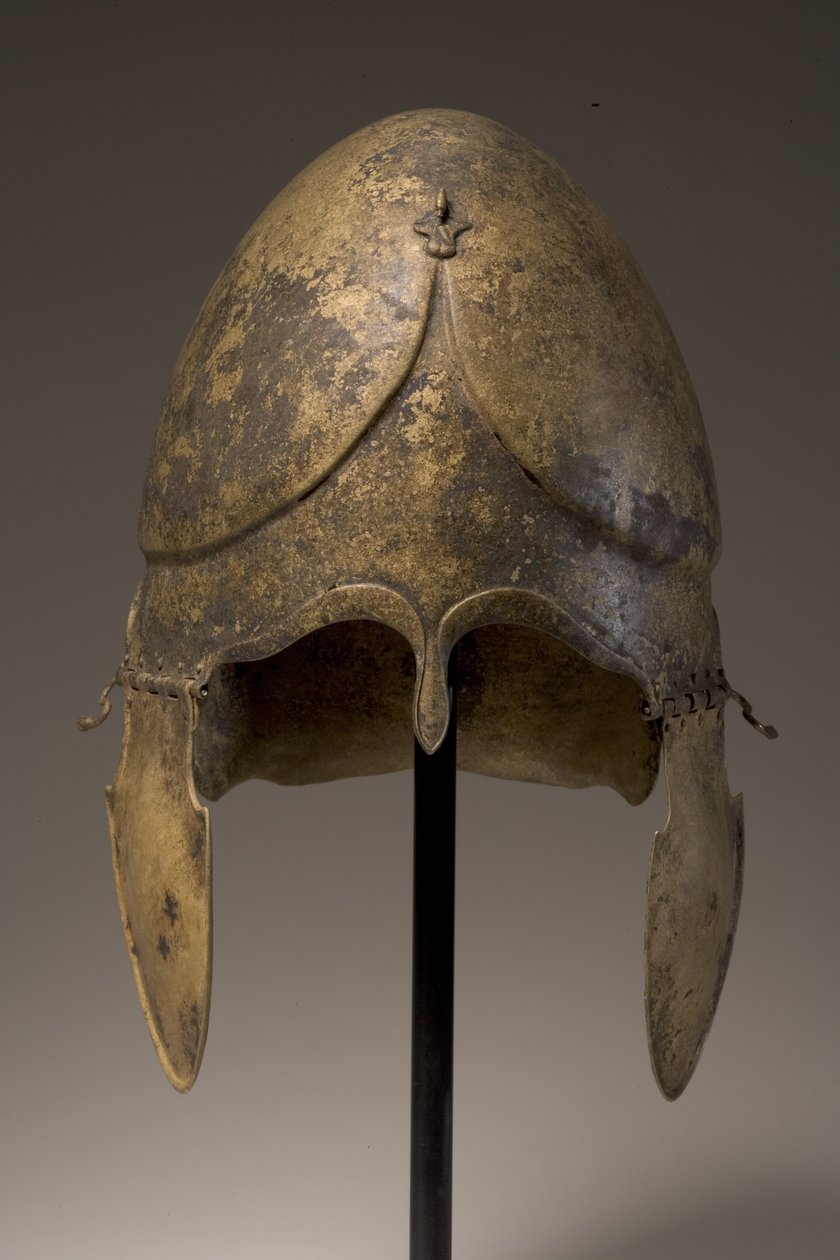 Casco con aplique fálico, Calcídico, siglo V-IV a.C. (bronce) de Greek