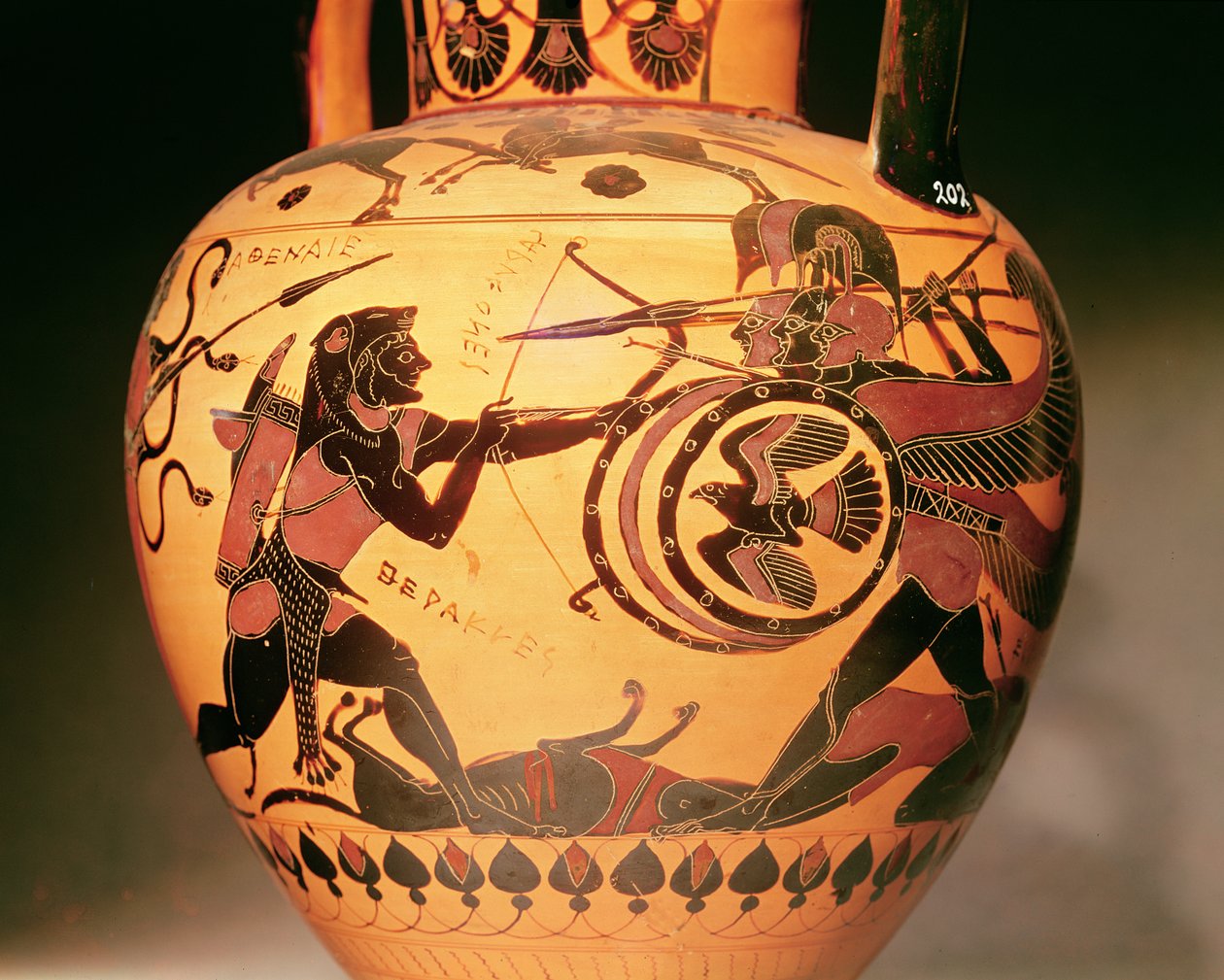 Heracles luchando contra Gerión de Greek