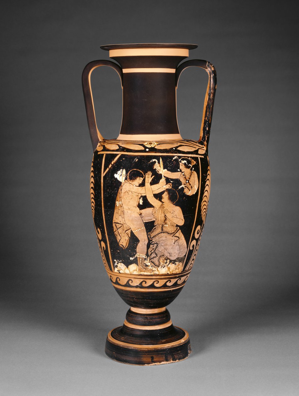Ánfora de cuello de figuras rojas de Paestum, c.340 a.C. de Greek
