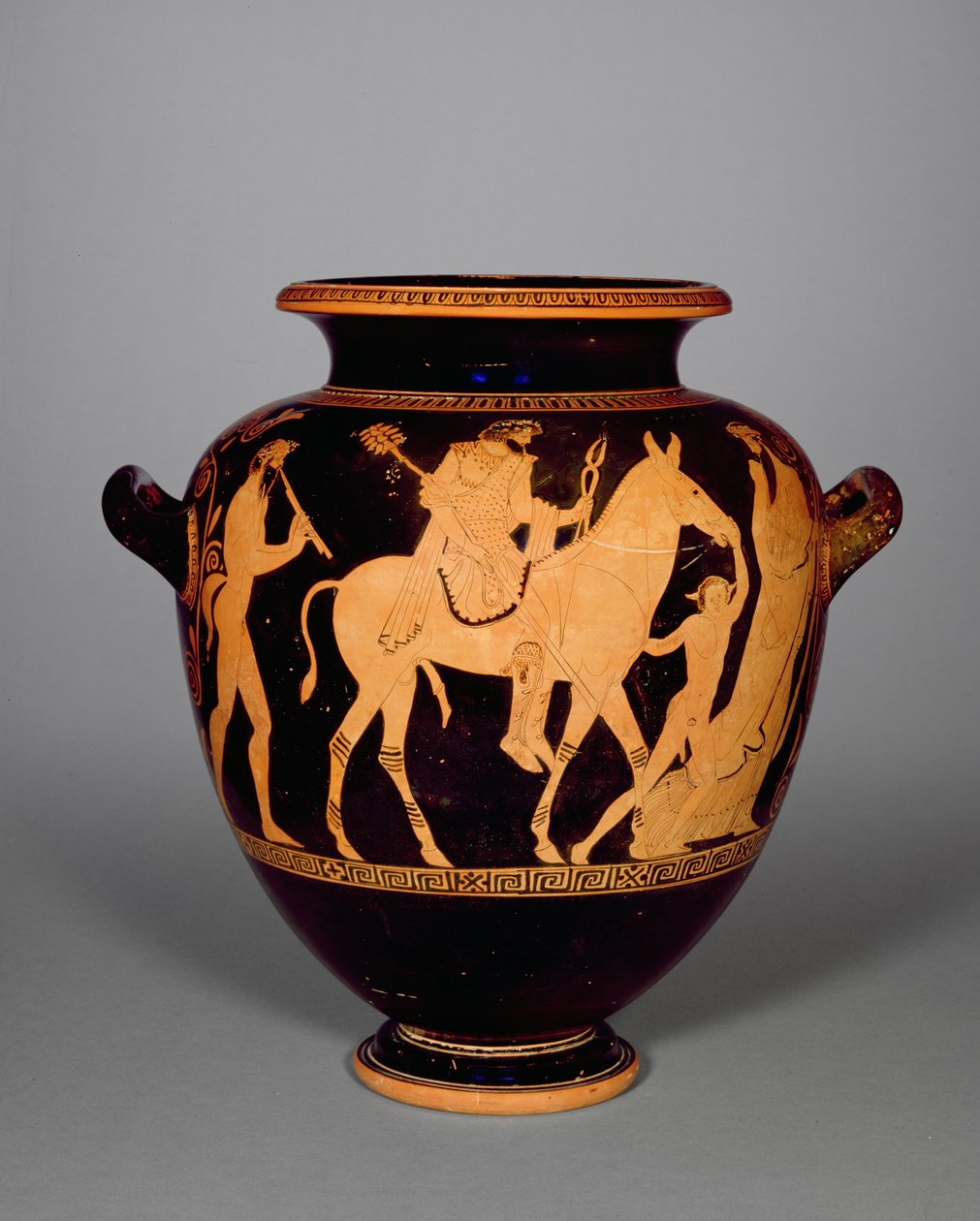 Stamnos de Figuras Rojas Ático, representando el regreso de Hefesto, del Grupo de Polignoto, c.440 a.C. de Greek School