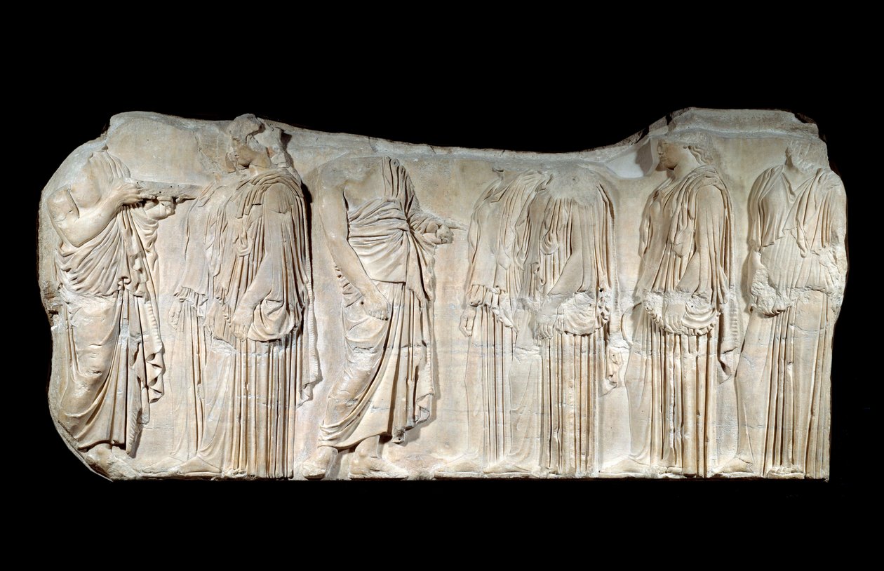 Arte griego: fragmento del friso del Partenón de Greek School