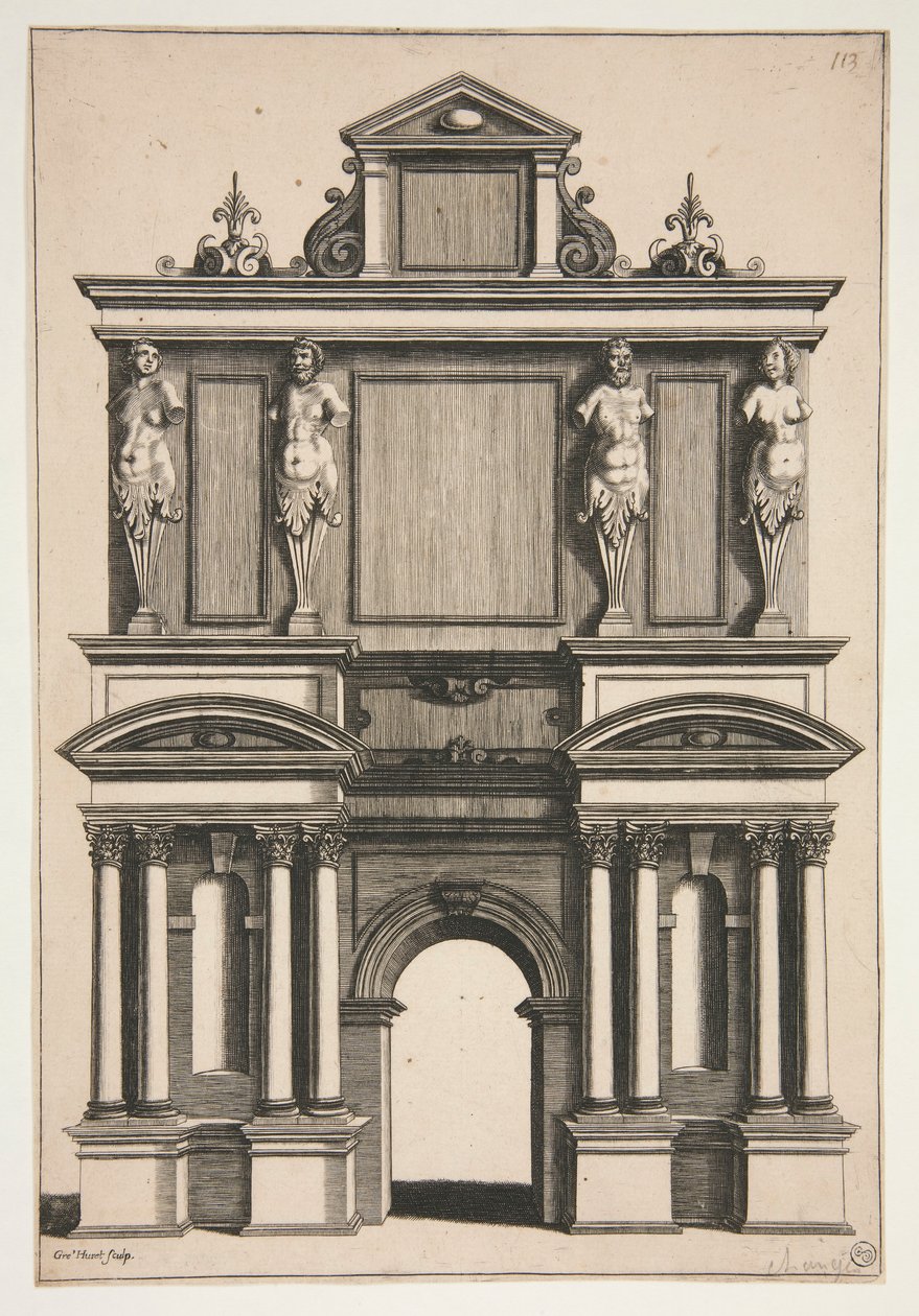 Diseño para un arco con figuras de cuatro términos de Gregoire Huret