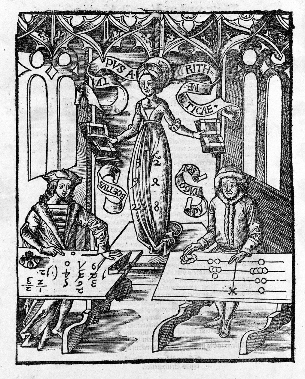 Artes Liberales: Aritmética - en “Margarita Philosophica” de Gregor Reisch (1467-1525). Bale de Gregor Reisch