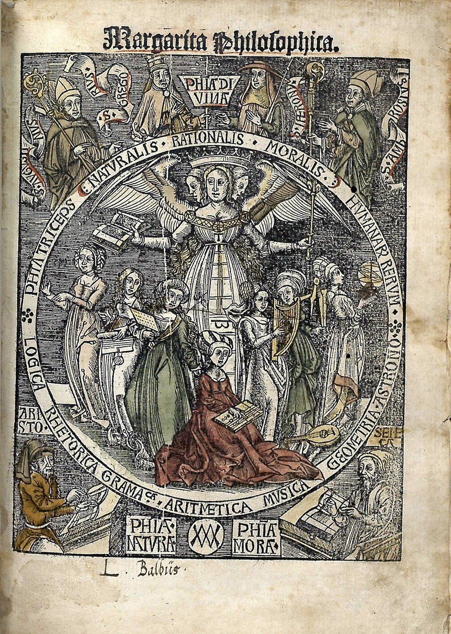 Margarita Philosophica. Página de título, 1504 de Gregor Reisch