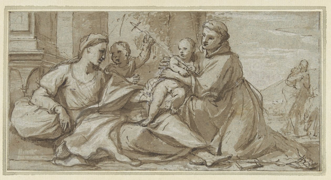 María con el Niño Jesús, Juan Bautista y San Antonio de Padua de Gregorio Lazzarini