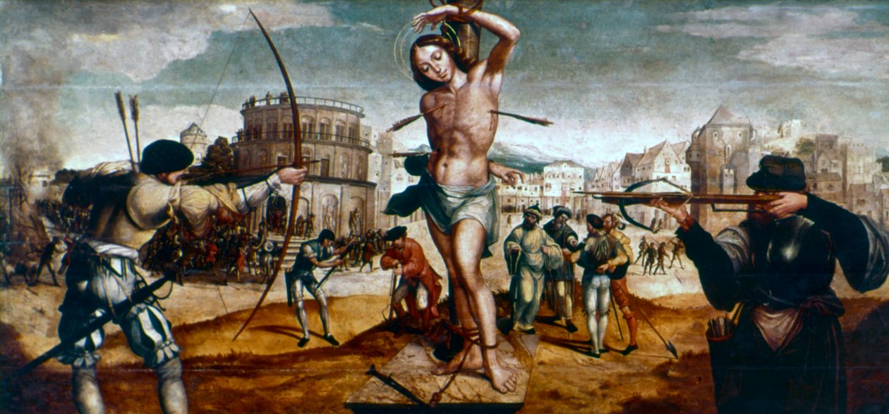 El Martirio de San Sebastián, siglo XVI de Gregorio Lopez