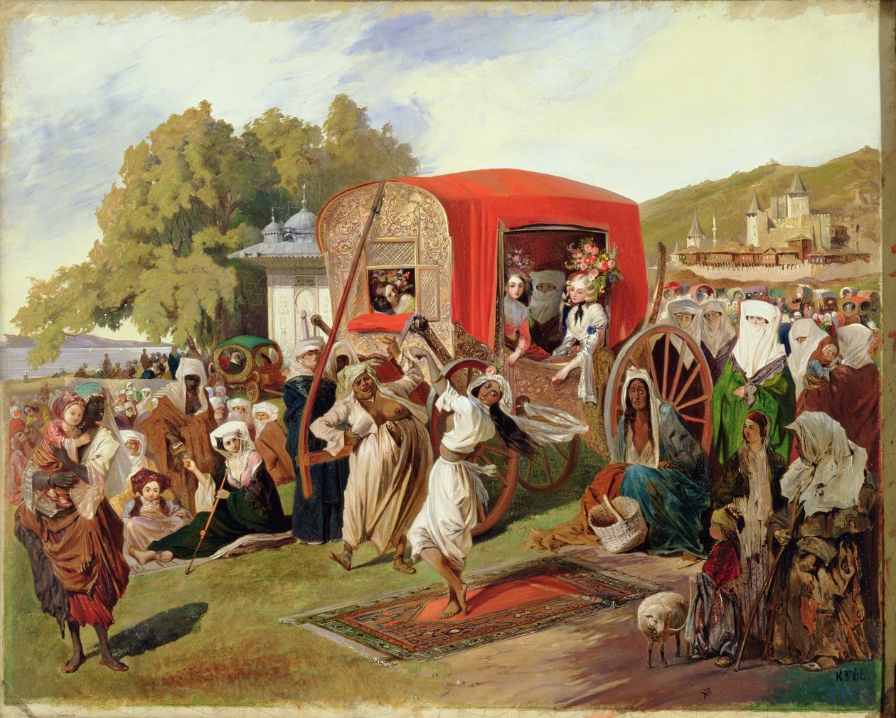 Fiesta al aire libre en Turquía, c.1830-60 de Grigori Grigorevich Gagarin