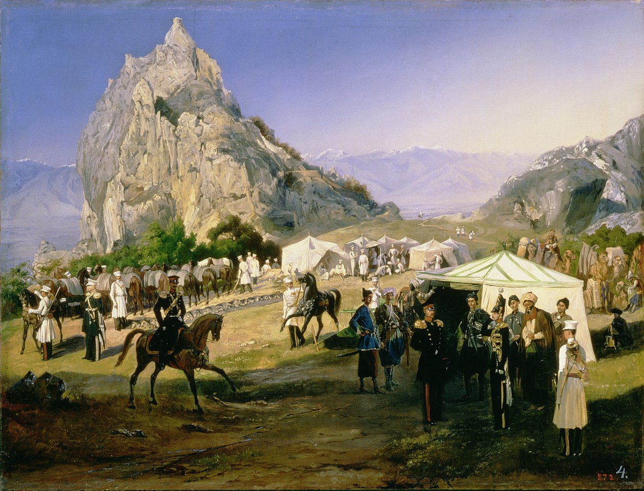 El campamento de verano del Regimiento de Dragones de Nizhegorodsky cerca de Karagach de Grigori Grigorevich Gagarin