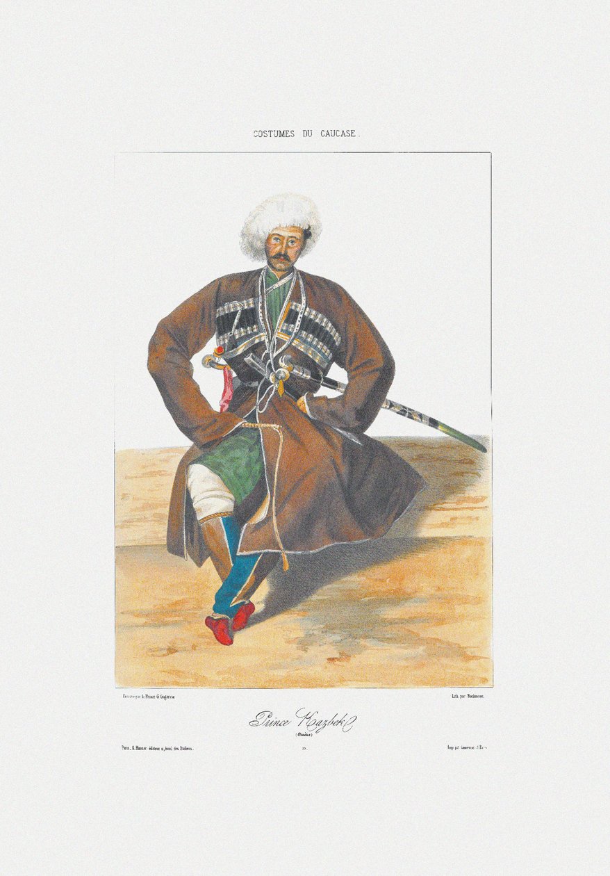 Príncipe Kazbek de Osetia (de: Escenas, paisajes, costumbres y trajes del Cáucaso) de Grigori Grigorevich Gagarin