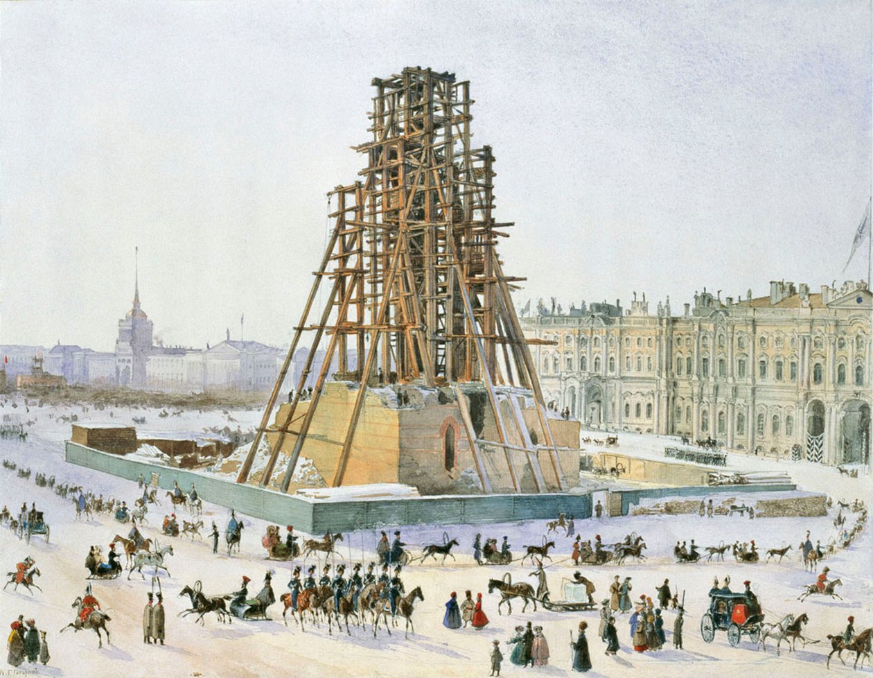 La columna de Alejandro en andamios de Grigori Grigorievich Gagarin