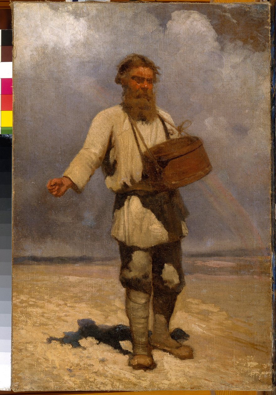 Le semeur. Peinture de Grigori (Grigoriy, Grigory) Grigoryevich Myasoyedov (Myasoedov, Miasoedov) (1834-1911), huile sur toile. de Grigori Grigoryevich Myasoedov