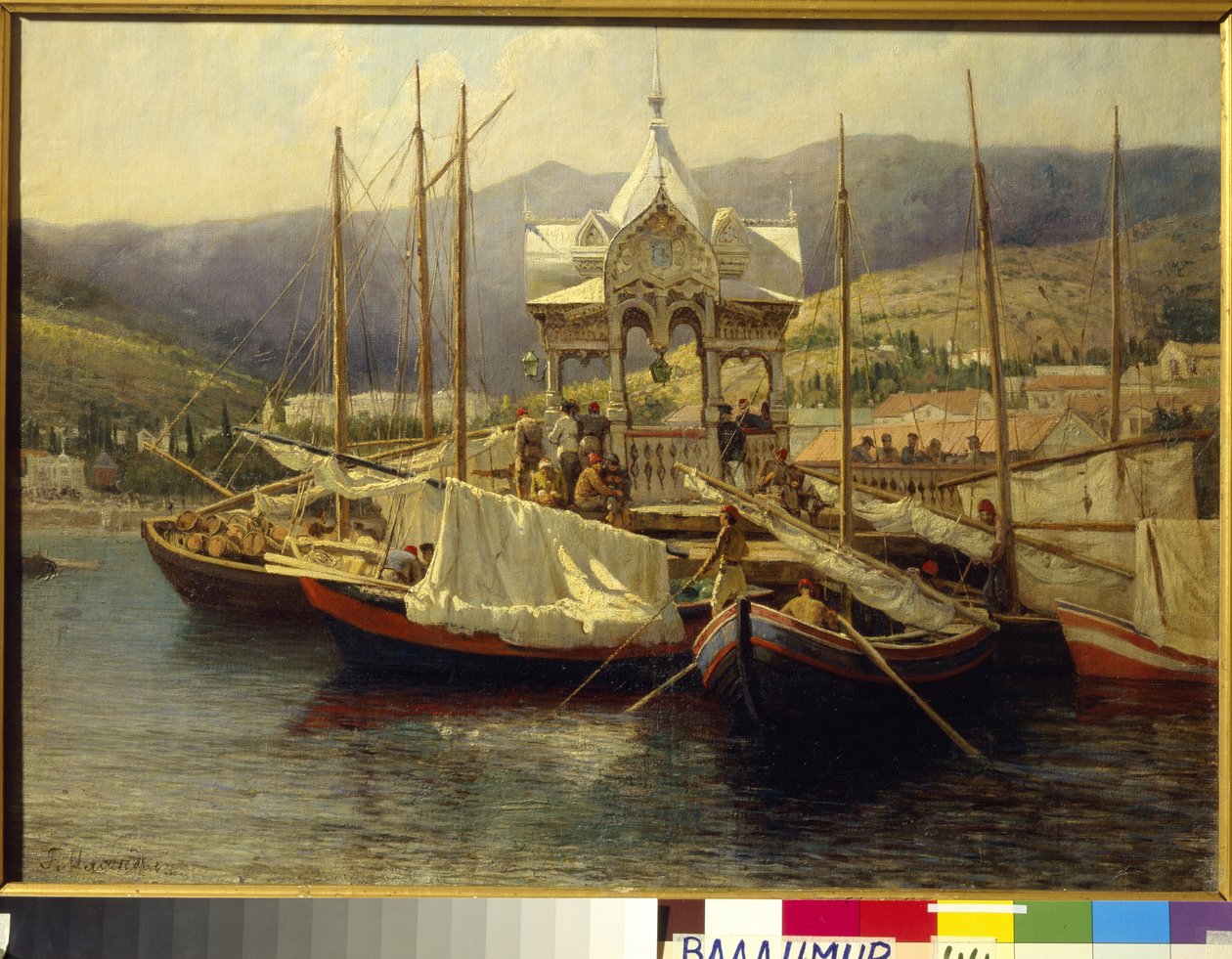 Le port de Yalta (Ucrania) - Peinture de Grigori (Grigoriy, Grigory) Grigoryevich Myasoyedov (Miasoedov) (1834-1911), huile sur toile de Grigoriy Myasoyedov