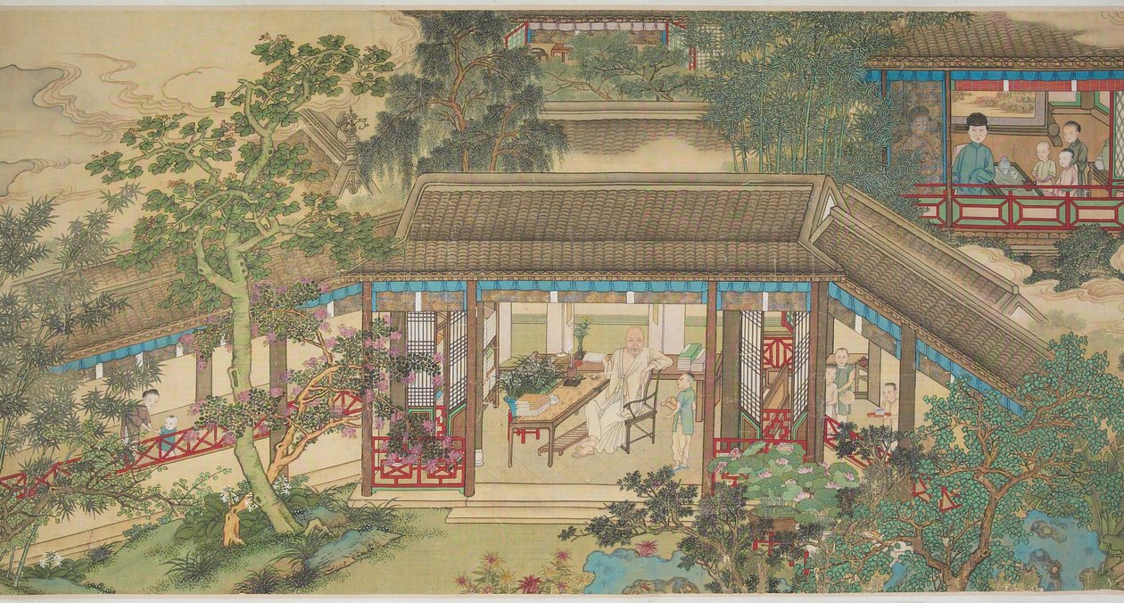 Retrato de Wang Shih-min (tinta y colores sobre seda) de Gu Jianlong