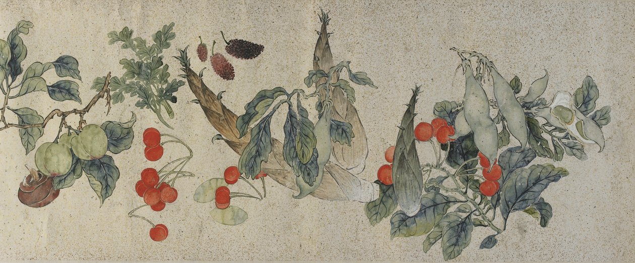 Verduras y frutas, dinastía Qing, 1828 de Gu Luo