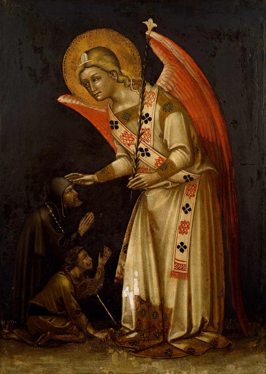 Ángel, circa 1354, por Guariento, fresco de Guariento di Arpo