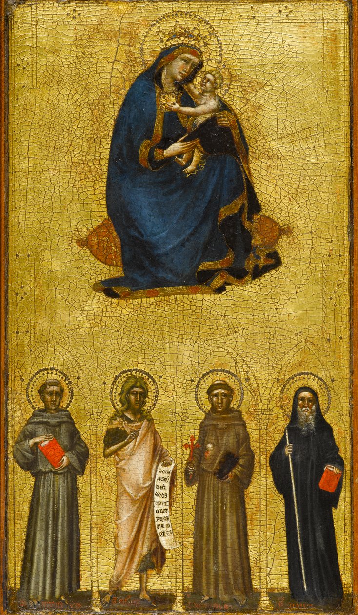 Madonna y el Niño con santos, circa 1360 de Guariento di Arpo