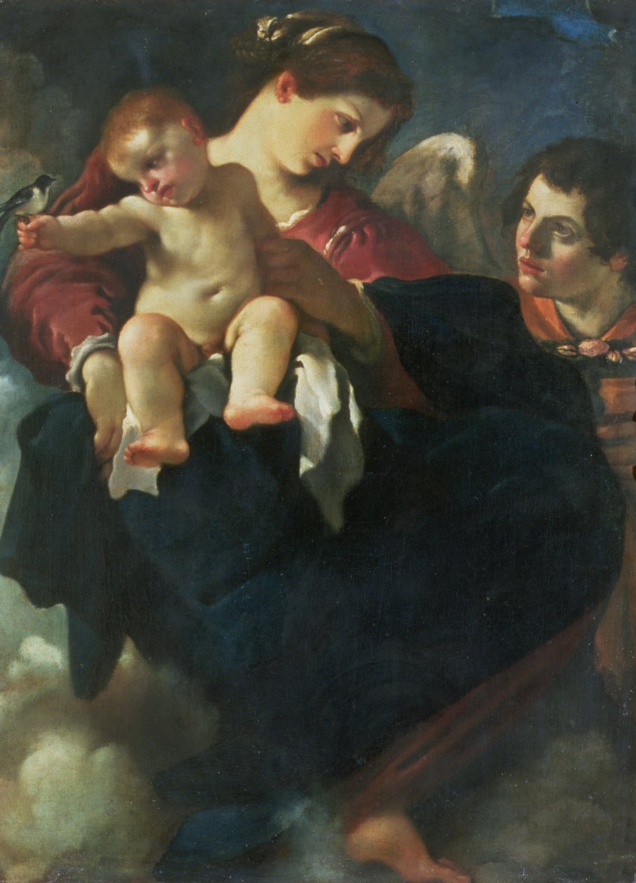 Madonna y el Niño con una golondrina (Madonna della Rondinella) de Giovanni Francesco Barbieri