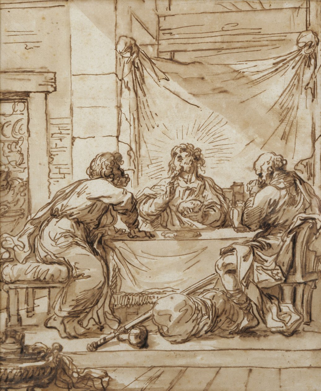 La Cena en Emaús de Giovanni Francesco Barbieri