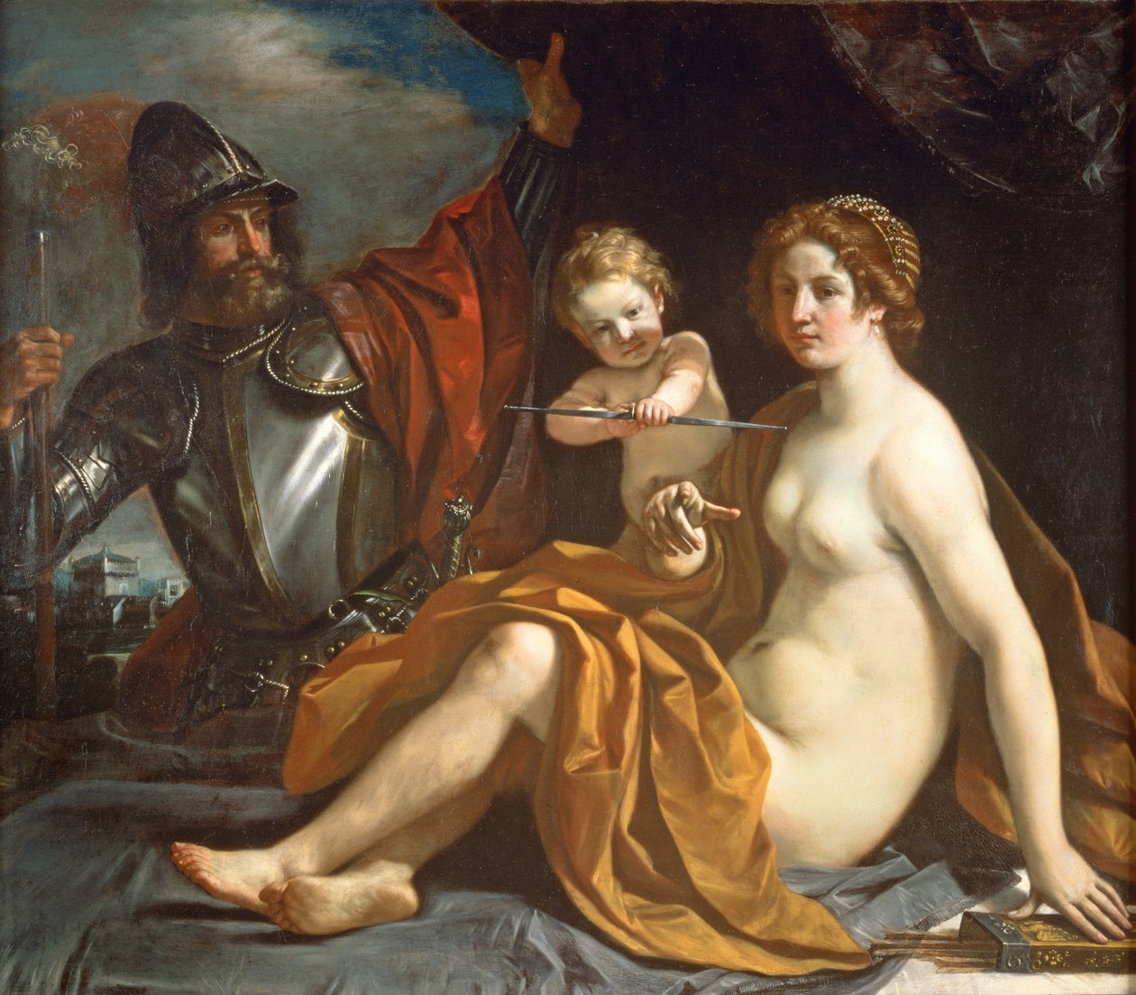 Venus, Marte y Cupido de Giovanni Francesco Barbieri
