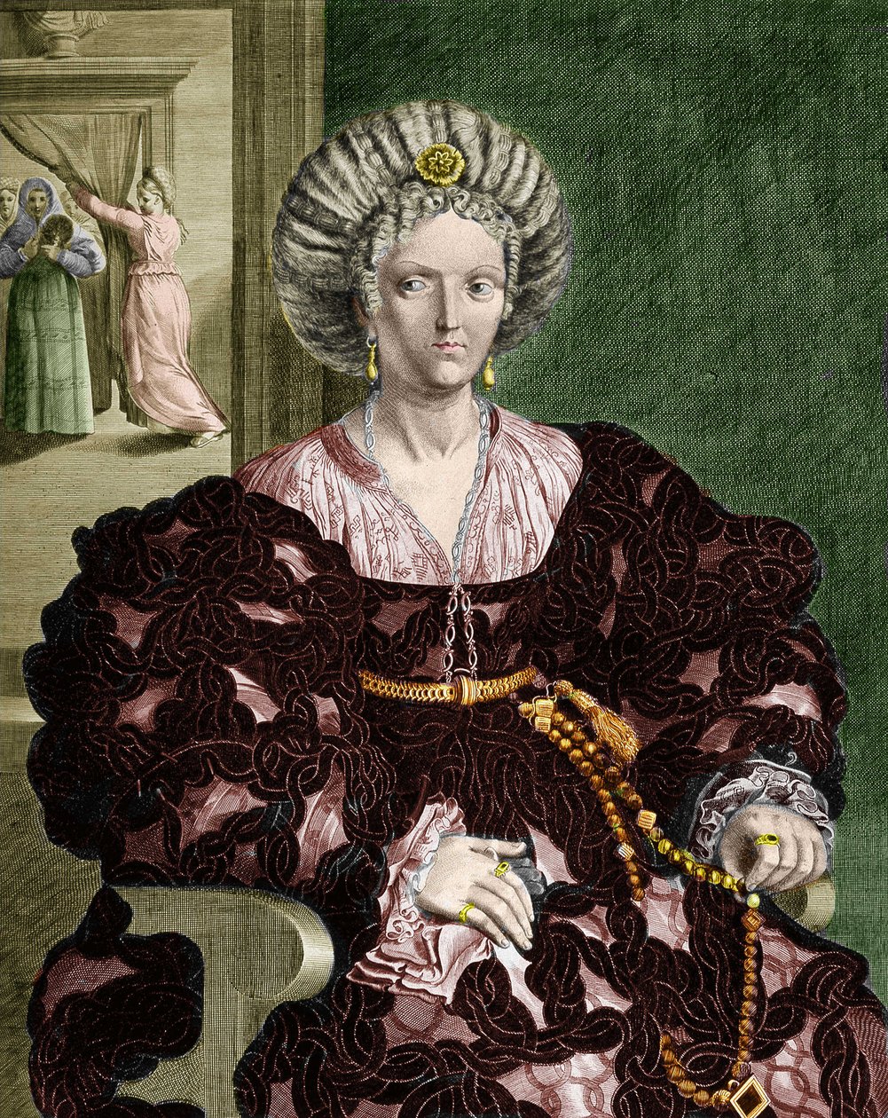 Retrato de Lucrecia Borgia, Italia de Guercino (1591 1666) (after)
