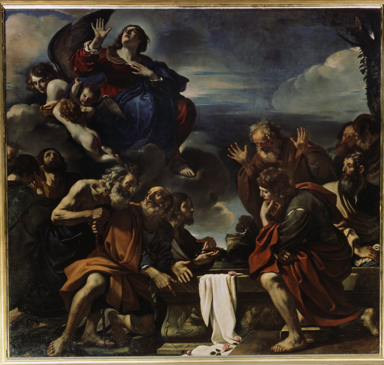 ""La Asunción de la Virgen"" (Asunción de la Virgen) Pintura de Giovanni Francesco Barbieri conocida como Il Guercino (Le Guerchin) (1591-1666) de Guercino