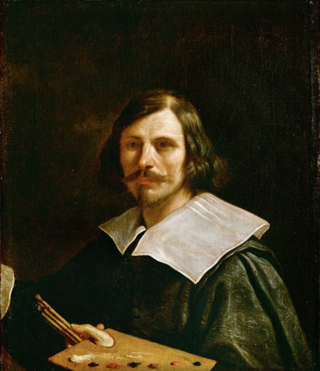 Autorretrato con paleta de pintor ... de Guercino (1591-1666)