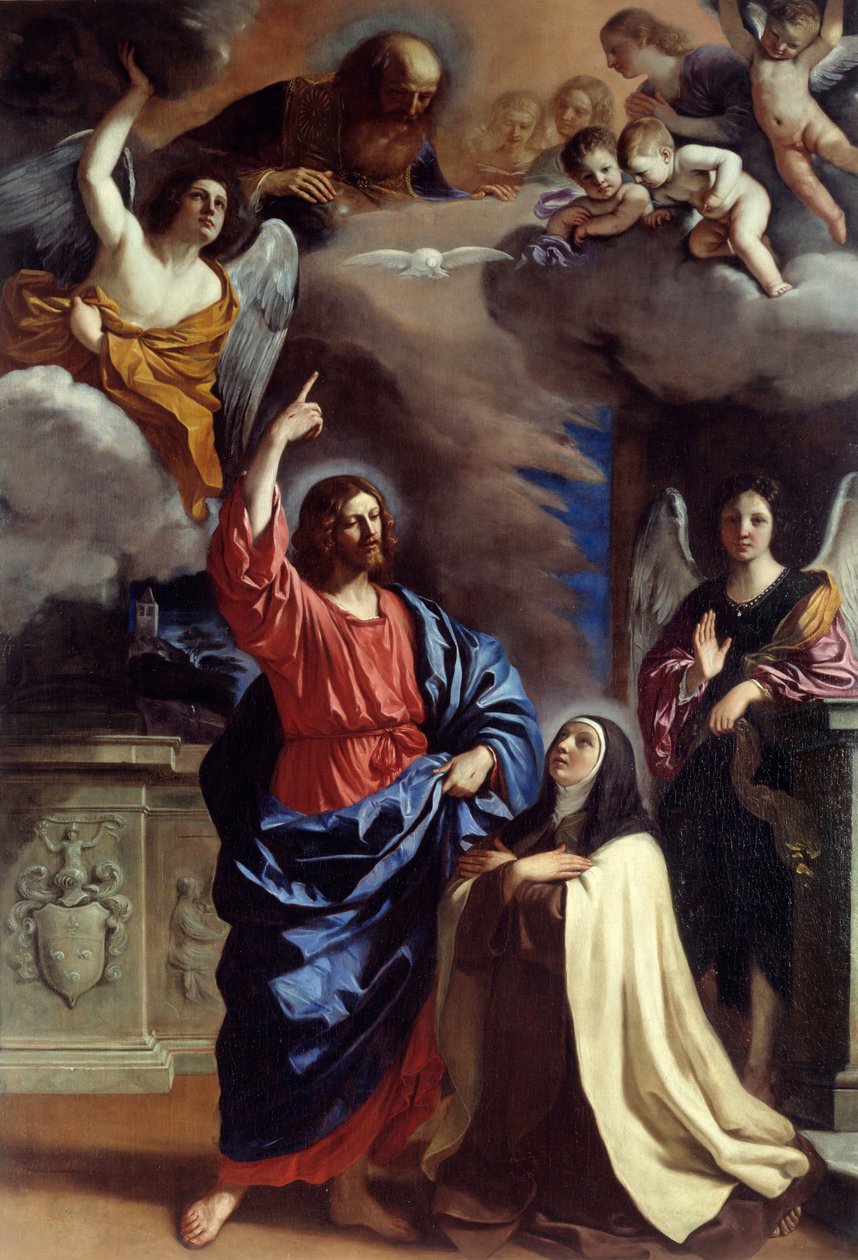 Cristo apareciendo a Santa Teresa. Pintura de Giovanni Francesco Barbieri, conocido como Il Guercino de Guercino