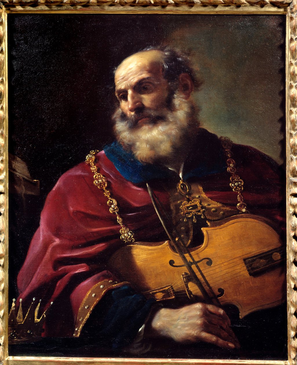 Rey David (tocando el violín) de Guercino