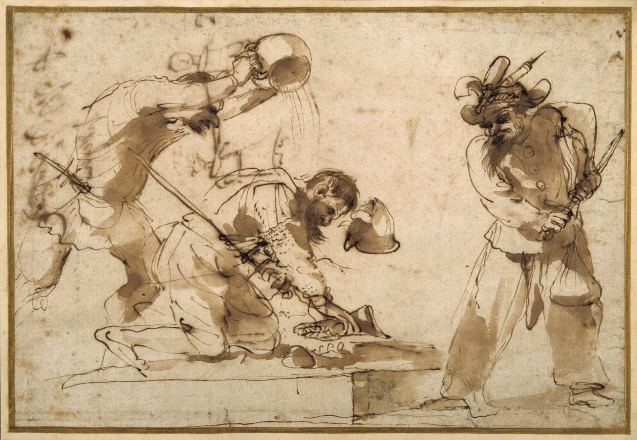 Tema satírico con personajes de la Commedia dell