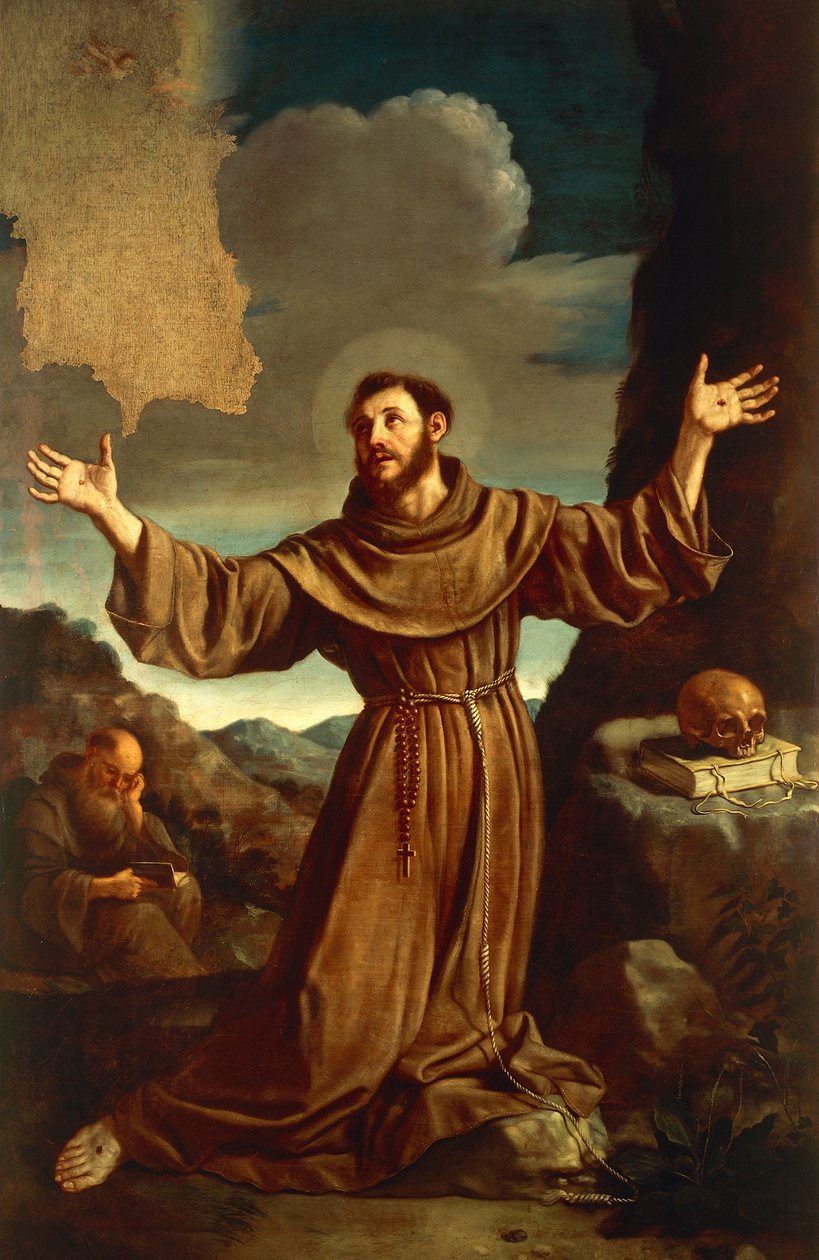 San Francisco de Asís recibiendo los estigmas de Guercino