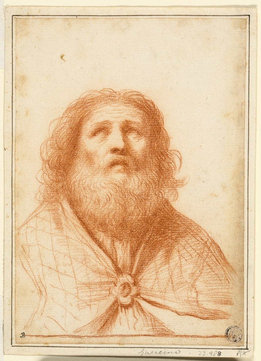 Busto de santo o sumo sacerdote de Guercino