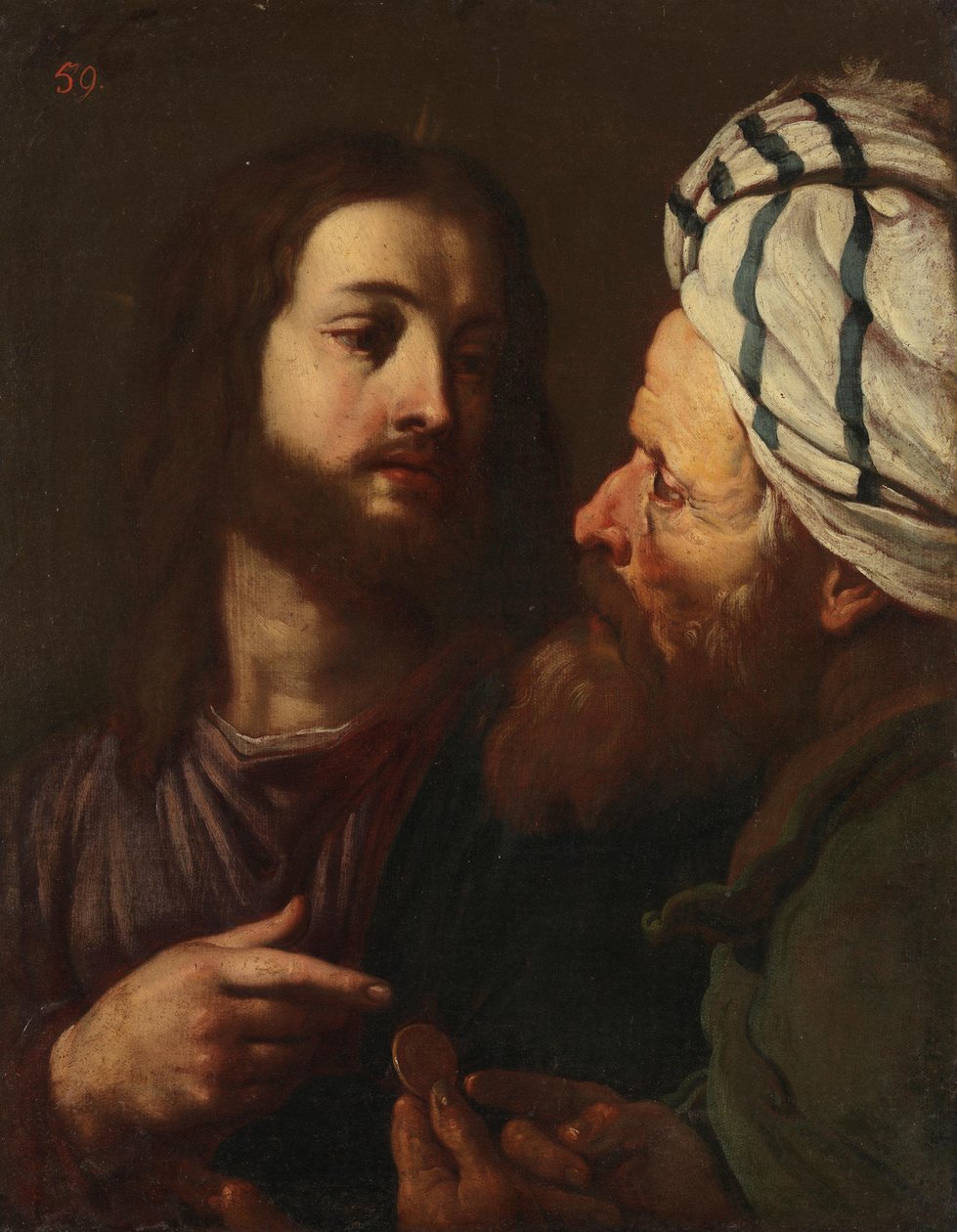 Cristo y el prestamista de Guercino