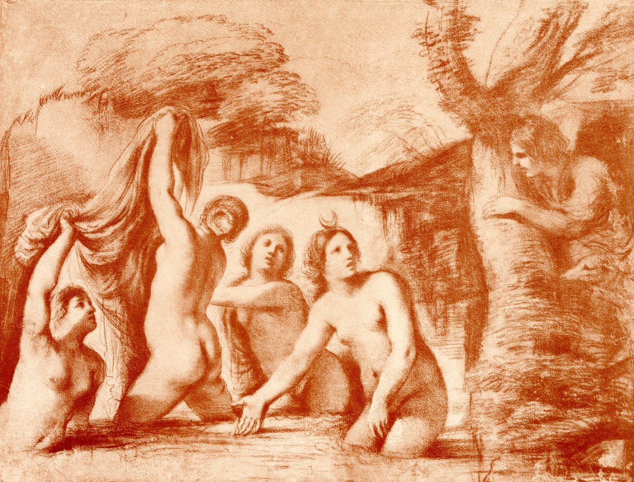 Diana y Acteón de Guercino