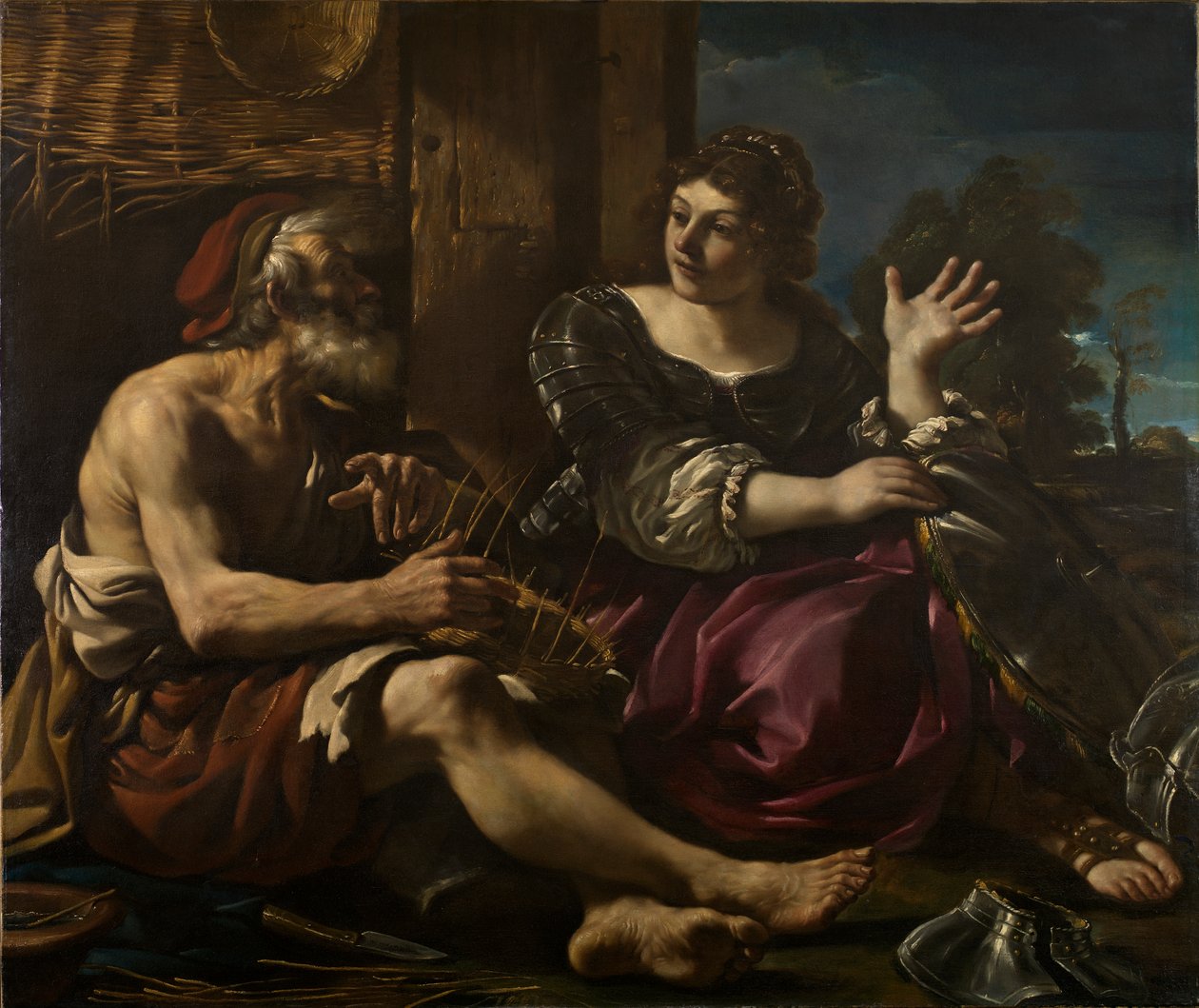 Erminia y el pastor, 1620s de Guercino