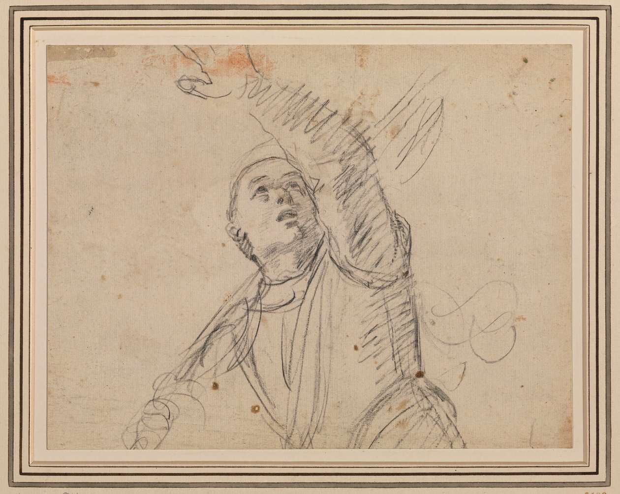 Guercino - Un soldado, según el soldado de An. Carracci, Maisons-Lafitte, RCIN 902599 de Guercino