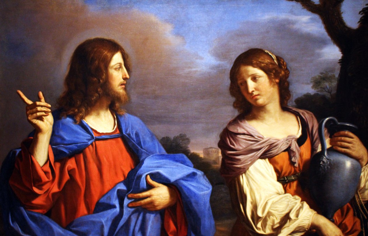 Italiano  Cristo e la Samaritana al pozzo Cristo y la mujer de Samaria en el pozo de Guercino