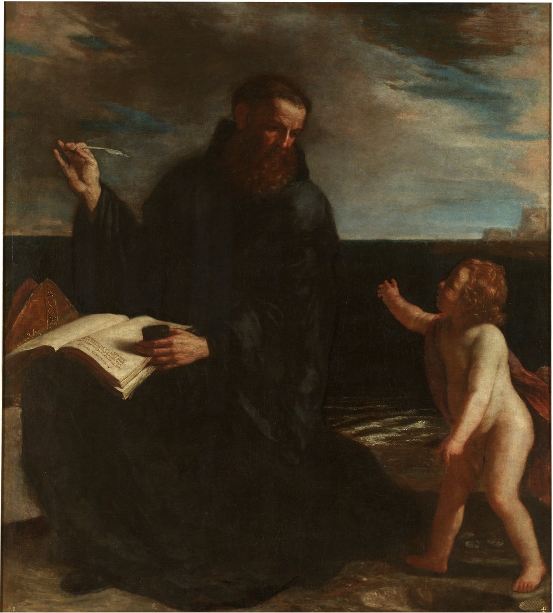 San Agustín meditando sobre la Trinidad de Guercino