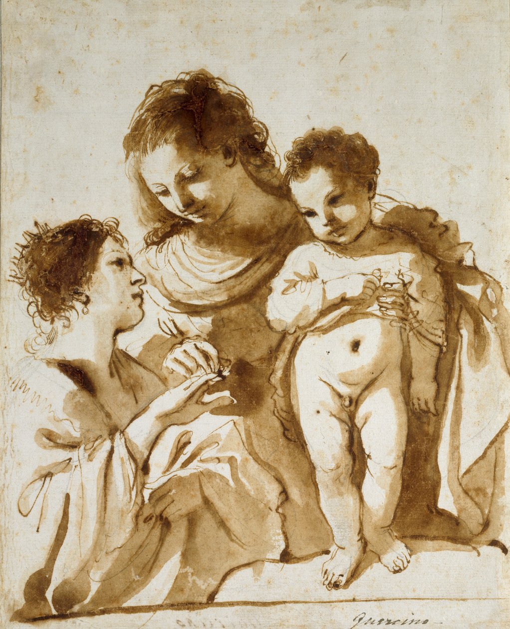 El matrimonio místico de Santa Catalina, 1618-1619 de Guercino