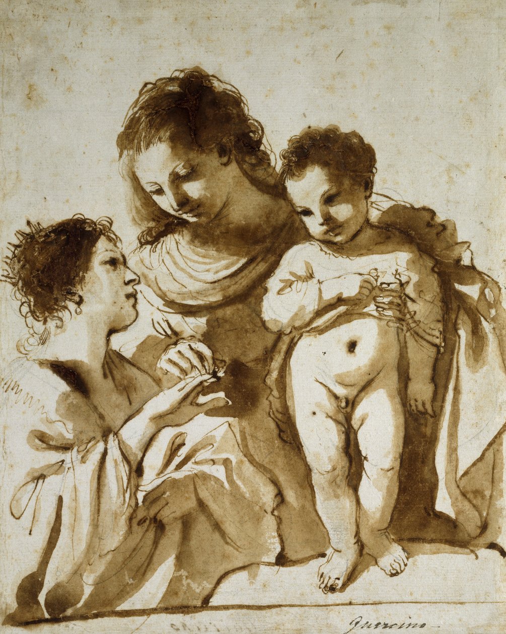 El matrimonio místico de Santa Catalina, 1618-19 de Guercino