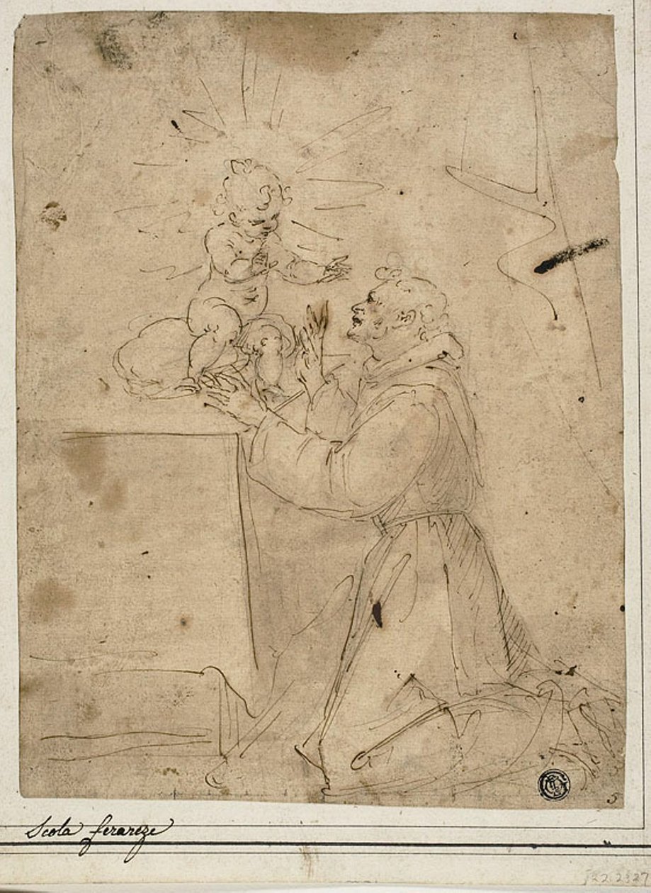 San Antonio de Padua adorando al Niño Jesús de Guglielmo Caccia
